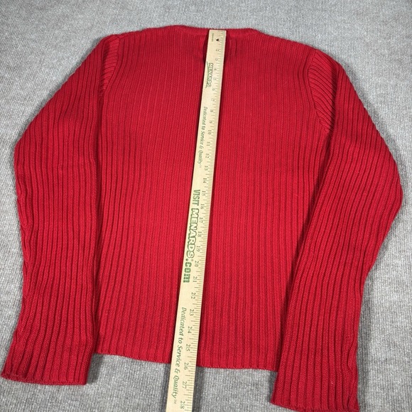 Vintage Hollister Sweater‎ Mens L Pullover Red Knit Surfer Rib V Neck Y2K - Picture 8 of 8